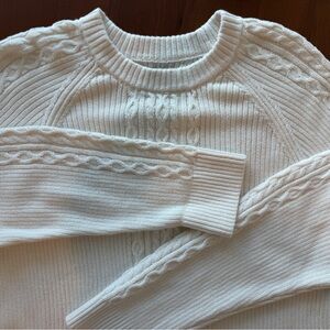 LOFT Cable Knit Crewneck Sweater Size Large